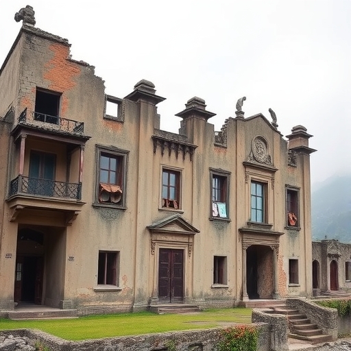 一座正在崩塌的中國古老建築