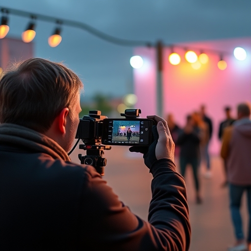 導演使用智慧型手機進行拍攝