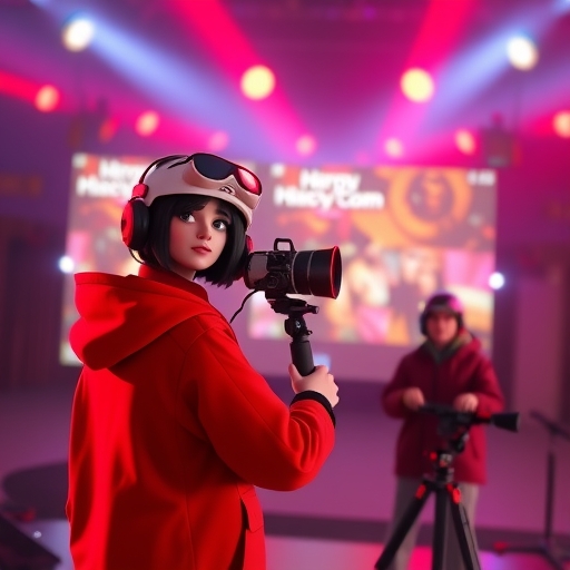 一個動態虛擬化身正在主持直播