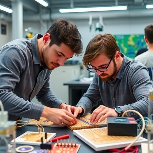 工程師們正在合作進行電路設計