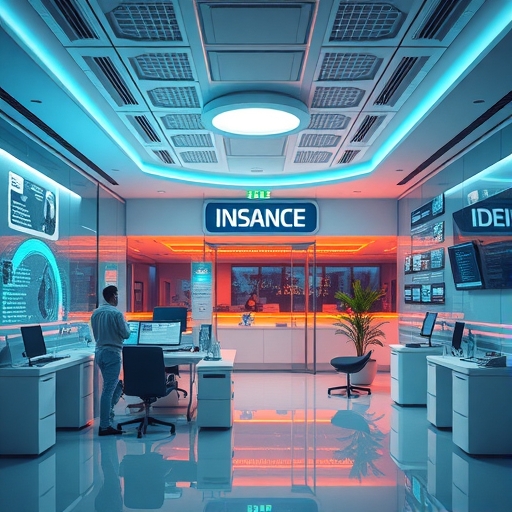 一個未來感十足的保險辦公室內部設計