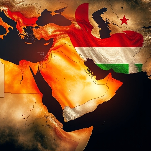 中東地緣政治緊張局勢圖像