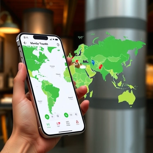 全球匯款應用程式的使用界面