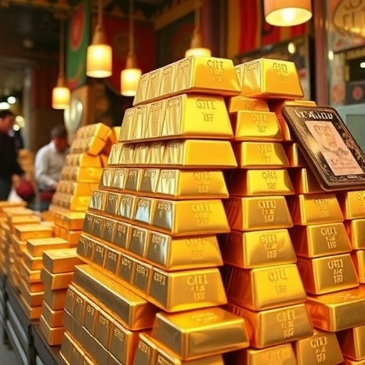 市場中高堆的黃金條