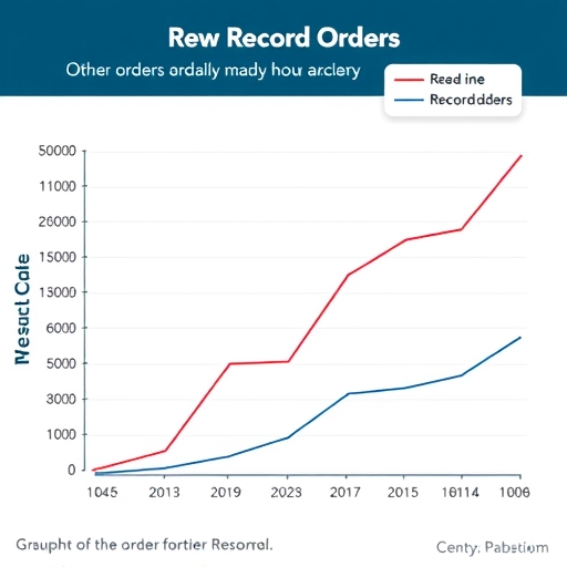 一個顯示記錄訂單的圖表