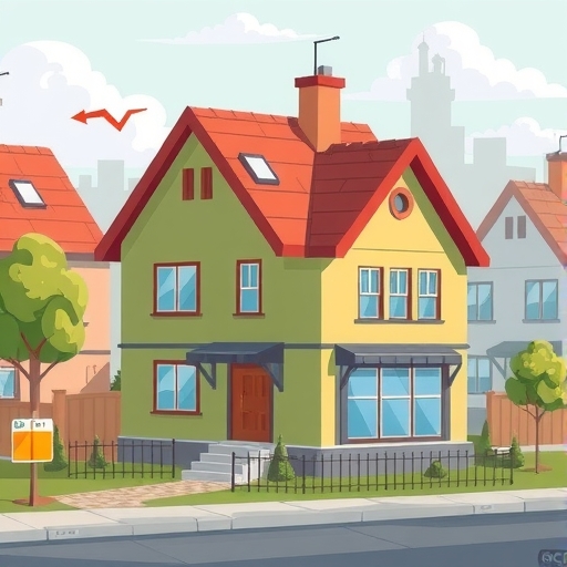 土地市場交易量下降的圖示