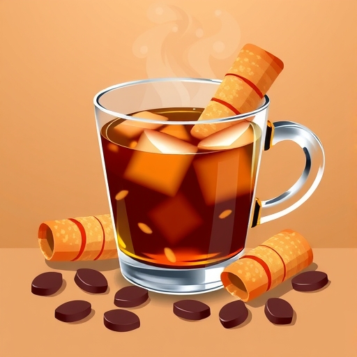 咖啡蘭姆風味乖乖的插畫