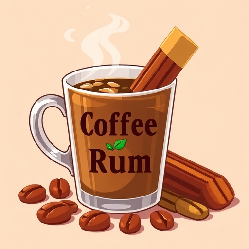 咖啡蘭姆風味乖乖的插畫