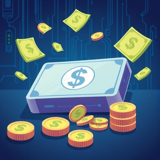 數位美元的插圖