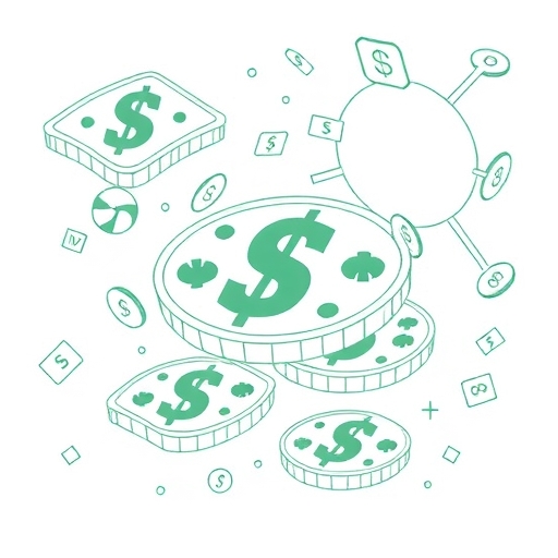 數位美元的插圖