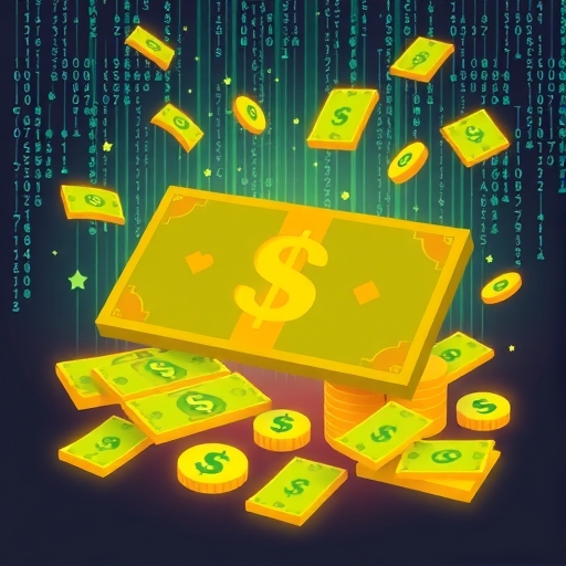 數位美元的插圖