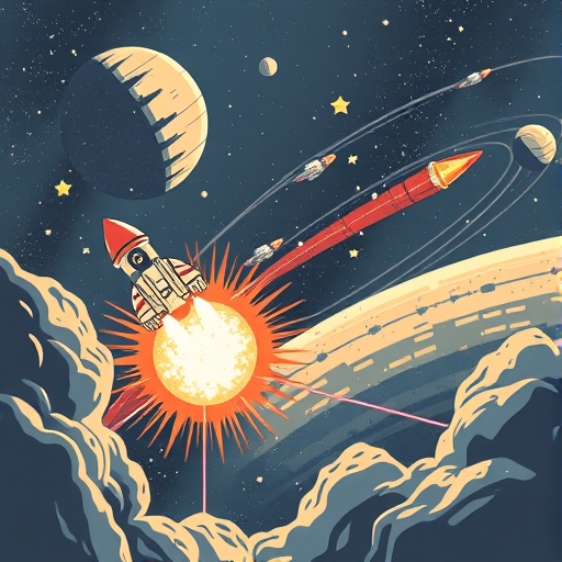 太空競賽的插圖