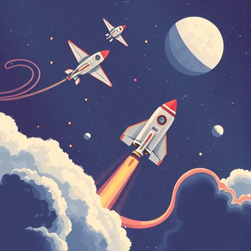 太空競賽的插圖