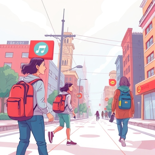 年輕人離開城市的插圖