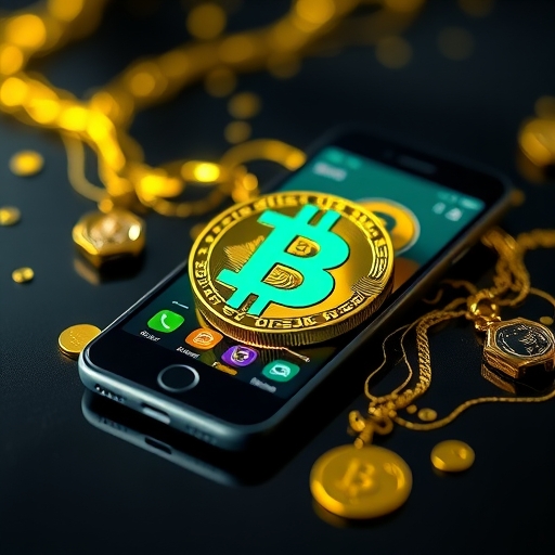 一隻手機顯示加密貨幣交易介面