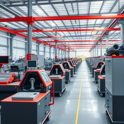 工廠內部先进的自動化設備正在運作