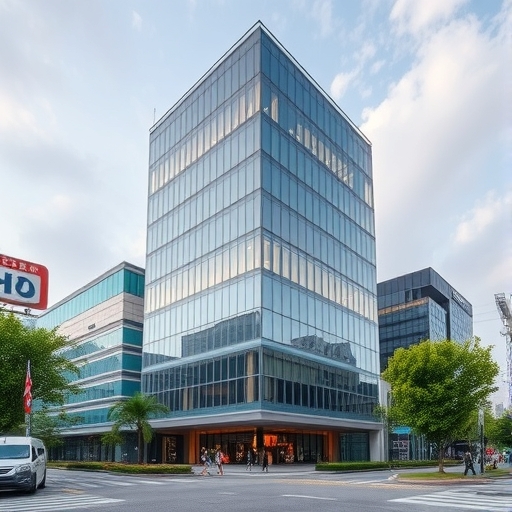 現代化台灣企業大樓的外觀