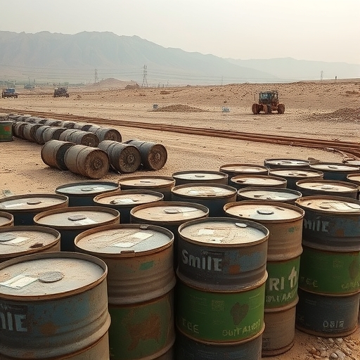 衝突區域中的油桶圖像