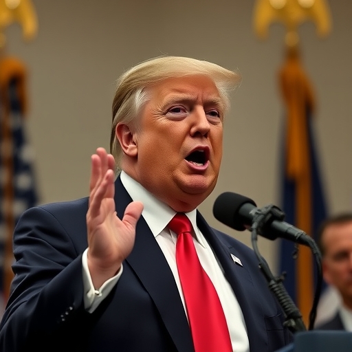 川普總統在發表經濟講話