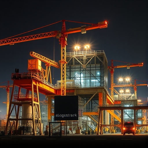 半導體工廠正在建設中