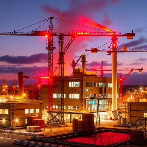 半導體工廠正在建設中