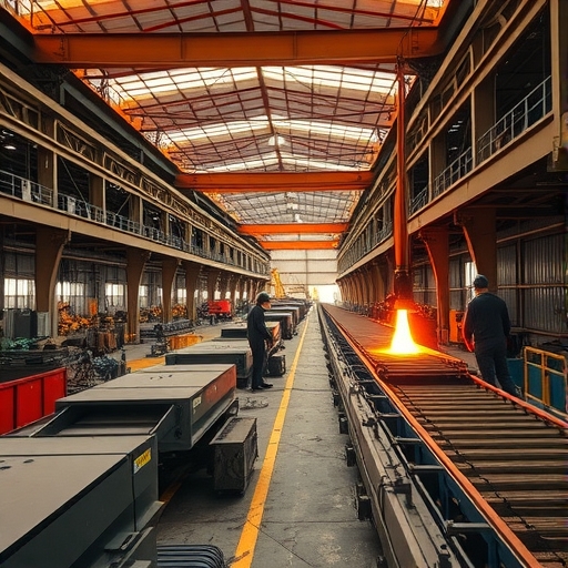鋼鐵廠的生產線
