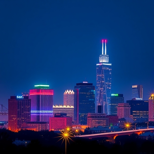 活力四射的波士頓天際線與科技符號