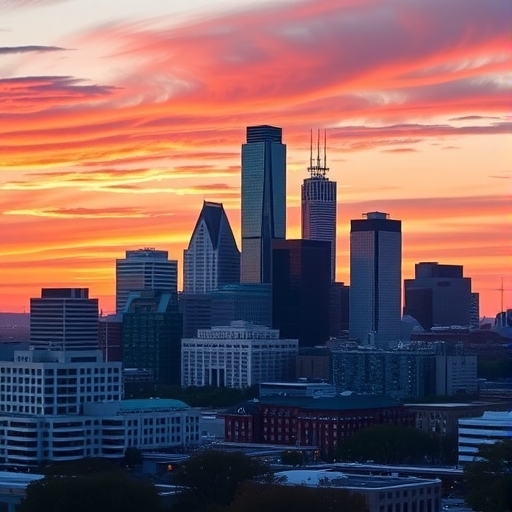 活力四射的波士頓天際線與科技符號