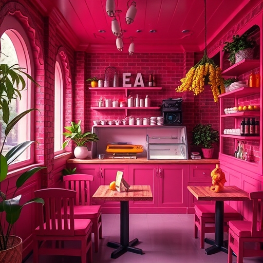 充滿活力的茶飲店內部設計