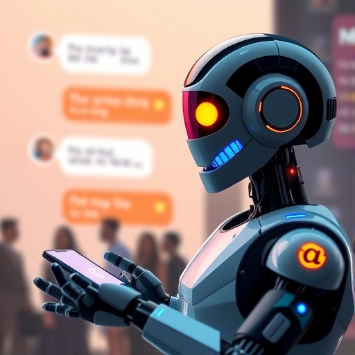 AI聊天機器人正在與使用者互動