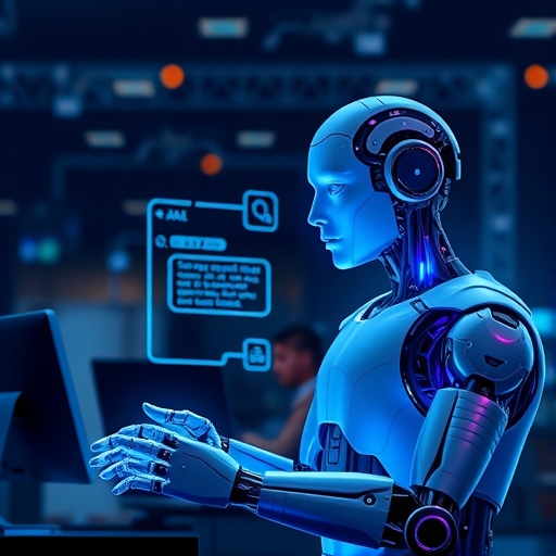 AI聊天機器人正在與使用者互動