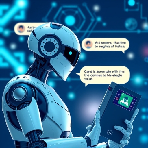 AI聊天機器人正在與使用者互動