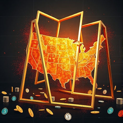 象徵美國財政危機的數位圖像