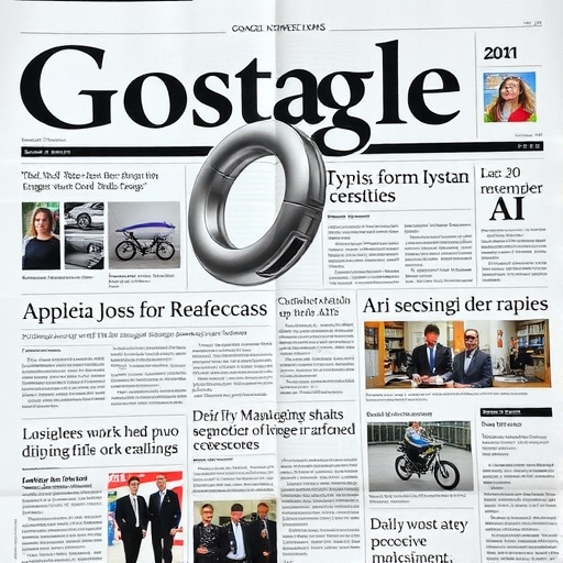 報紙標題關於Google AI的新聞