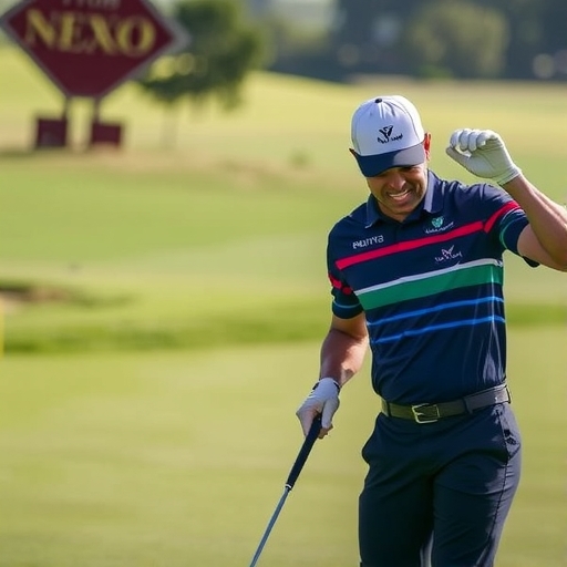 高爾夫比賽場地上的Nexo品牌廣告