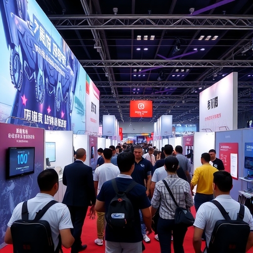 AI展覽中眾多參觀者聚集