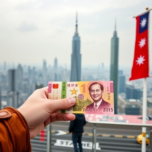 一位男子在辦公室查看外匯報表