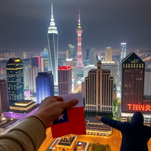 一位男子正在街頭交易股票