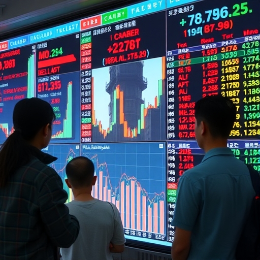 台灣投資人正在查看股票圖表