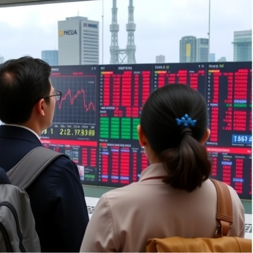 台灣投資人正在查看股票圖表