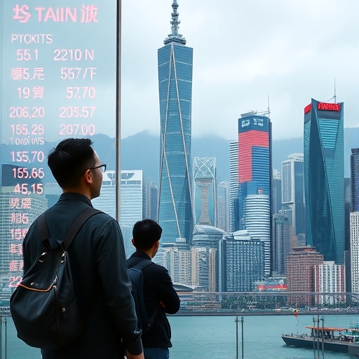 台灣投資人正在查看股票圖表