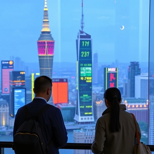 台灣投資人正在查看股票圖表