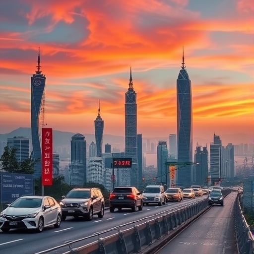 台灣天際線與汽車
