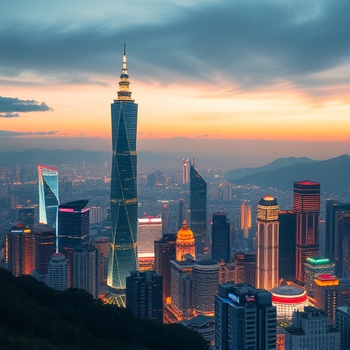 台灣城市天際線展示科技元素