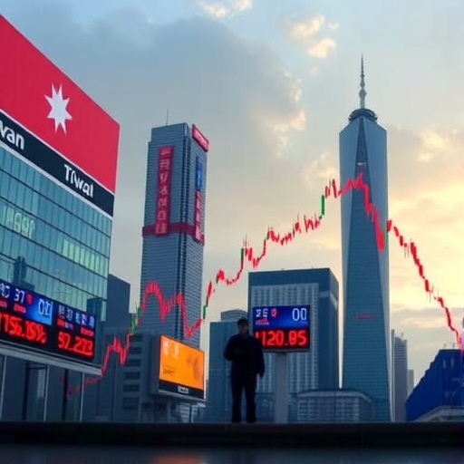 台灣股市突然下跌的情景圖