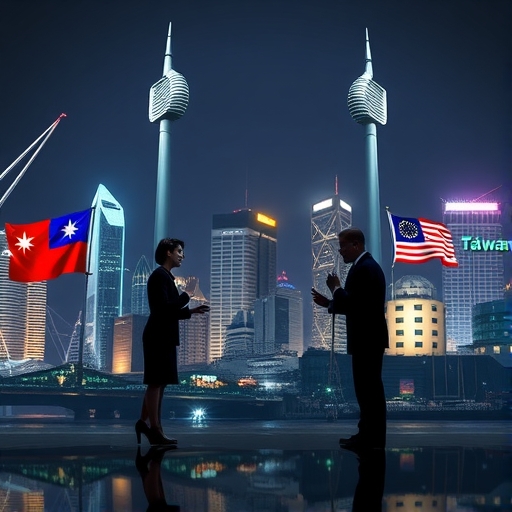 台灣與美國進行貿易談判的場景