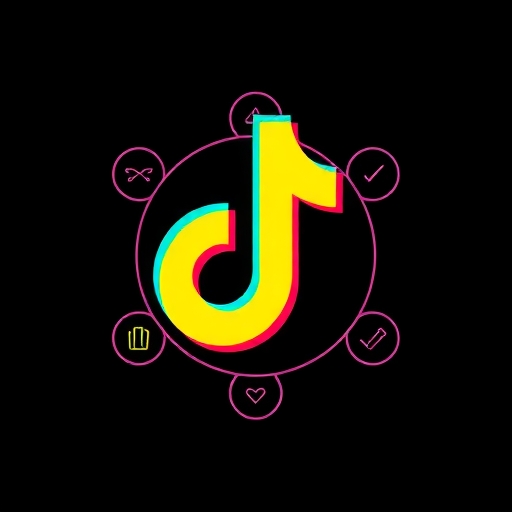 TikTok 標誌與安全符號融合的圖像