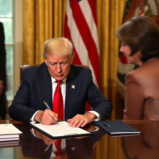 川普正在簽署關稅文件