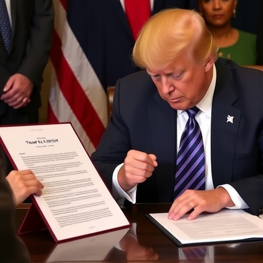 川普正在簽署關稅文件