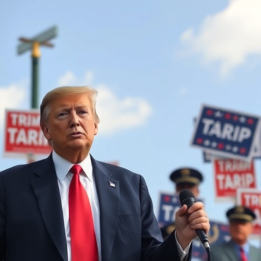 特朗普揮舞關稅標誌